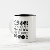 Je bent mijn zonneschijn-kleding en gifts tweekleurige koffiemok (Voorkant links)