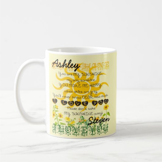 Je bent mijn zonneschijn koffiemok (Links)