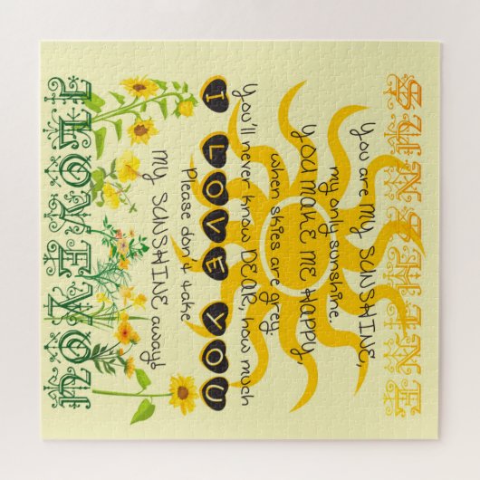 Je bent mijn zonneschijn legpuzzel (Horizontaal)