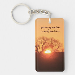 Je bent mijn zonneschijn, maak me blij als je grij sleutelhanger