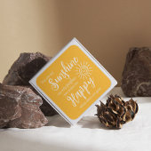 Je bent mijn zonneschijn, maak me blij Sinaasappel Vierkante Sticker