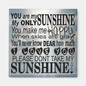 Je bent mijn zonneschijn magneet (Voorkant)