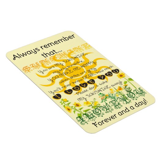 Je bent mijn zonneschijn magneet (Rechterzijde)