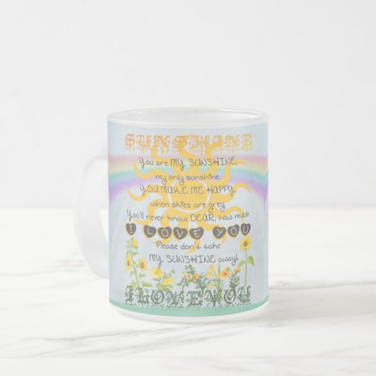 Je bent mijn zonneschijn matglas koffiemok (Voorkant links)