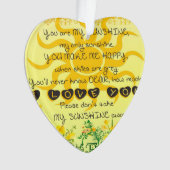 Je bent mijn zonneschijn met bloemen in Geel Ornament (voorkant)