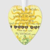 Je bent mijn zonneschijn met bloemen in Geel Ornament (voorkant)