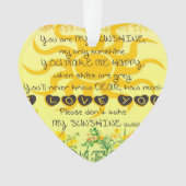 Je bent mijn zonneschijn met bloemen in Geel Ornament (voorkant)