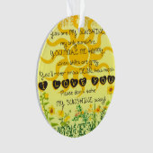 Je bent mijn zonneschijn met bloemen in Geel Ornament (voorkant)