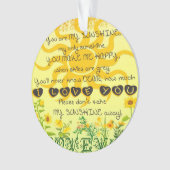 Je bent mijn zonneschijn met bloemen in Geel Ornament (voorkant)