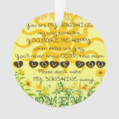 Je bent mijn zonneschijn met bloemen in Geel Ornament (voorkant)