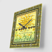 Je bent mijn zonneschijn met bloemen in Geel Vierkante Klok (Hoek)