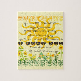 Je bent mijn zonneschijn met hart legpuzzel