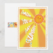 Je bent mijn zonneschijn moeder Bright Happy Moede Feestdagenkaart (Voorkant / Achterkant)