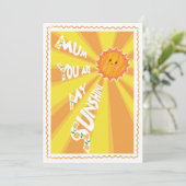 Je bent mijn zonneschijn moeder Bright Happy Moede Feestdagenkaart (Staand voorkant)