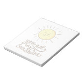 Je bent mijn zonneschijn notitieblok (Linkerzijde)