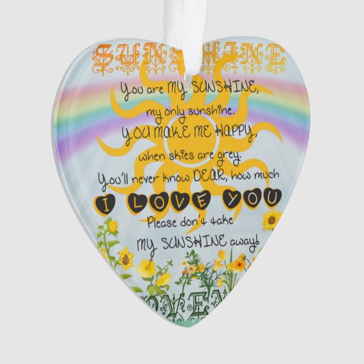 Je bent mijn zonneschijn ornament (voorkant)