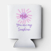 Je bent mijn zonneschijn paarse roze pastel zonnes blikjeskoeler (Achterkant)