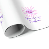 Je bent mijn zonneschijn paarse roze pastel zonnes cadeaupapier (Rol Hoek)