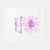 Je bent mijn zonneschijn paarse roze pastel zonnes fleece deken (Voorkant (Horizontaal))