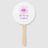 Je bent mijn zonneschijn paarse roze pastel zonnes handwaaier (Achterkant)