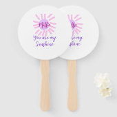 Je bent mijn zonneschijn paarse roze pastel zonnes handwaaier (Voorkant en achterkant)