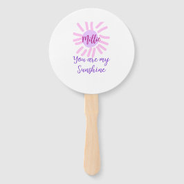 Je bent mijn zonneschijn paarse roze pastel zonnes handwaaier