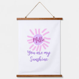 Je bent mijn zonneschijn paarse roze pastel zonnes hangend wandkleed