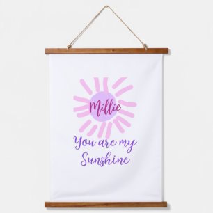 Je bent mijn zonneschijn paarse roze pastel zonnes hangend wandkleed