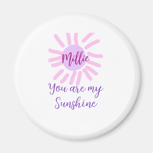Je bent mijn zonneschijn paarse roze pastel zonnes magneet (Voorkant)