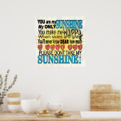 Je bent mijn zonneschijn poster (Keuken)