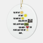 Je bent mijn zonneschijn - Ronde versiering Keramisch Ornament (Links)