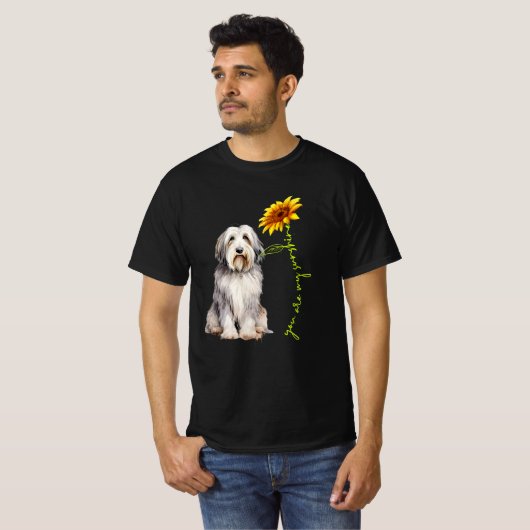 Je bent mijn zonneschijn schattige Bearded Collie T-shirt (Voorkant volledig)