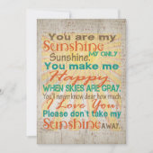 Je bent mijn zonneschijn Sinaasappel/Blauwgroen/Cr Kaart (Voorkant)