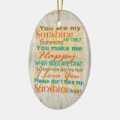 Je bent mijn zonneschijn Sinaasappel/Blauwgroen/Cr Keramisch Ornament (Links)