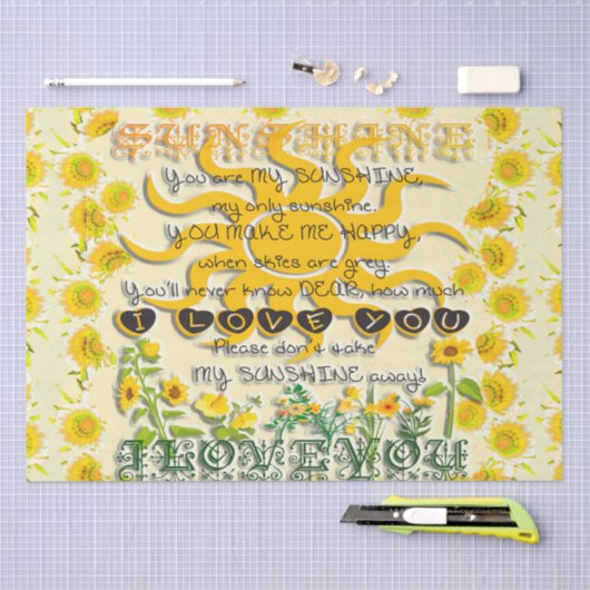 Je bent mijn zonneschijn  tissuepapier (Craft)