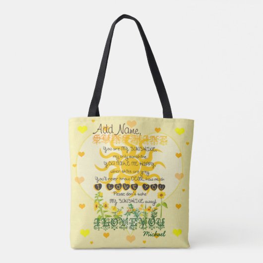 Je bent mijn zonneschijn tote bag (Achterkant)