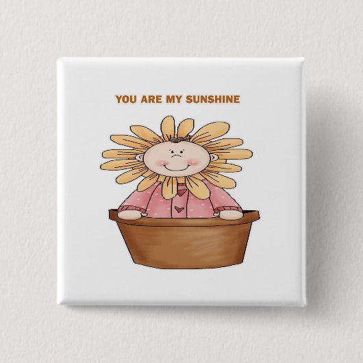 Je bent mijn zonneschijn vierkante button 5,1 cm (Voorkant)