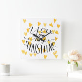 Je bent mijn zonneschijn vierkante klok (Huis)