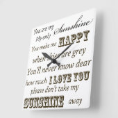 Je bent mijn zonneschijn vierkante klok (Hoek)