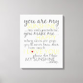 Je bent mijn zonneschijn - wit - omwikkeld canvas (Voorkant)