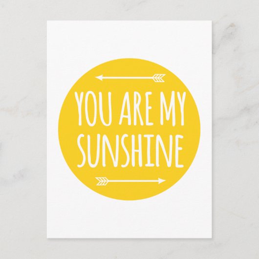 Je bent mijn zonneschijn, woordkunst, tekstontwerp briefkaart (Voorkant)