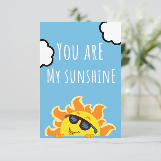 'Je bent mijn zonneschijn' zon illustratie | Schat Bedankkaart (Staand voorkant)