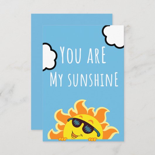 'Je bent mijn zonneschijn' zon illustratie | Schat Bedankkaart (Voorkant / Achterkant)