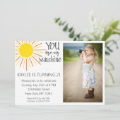 Je bent mijn zonneschijndag uitnodiging met afbeel (Staand voorkant)