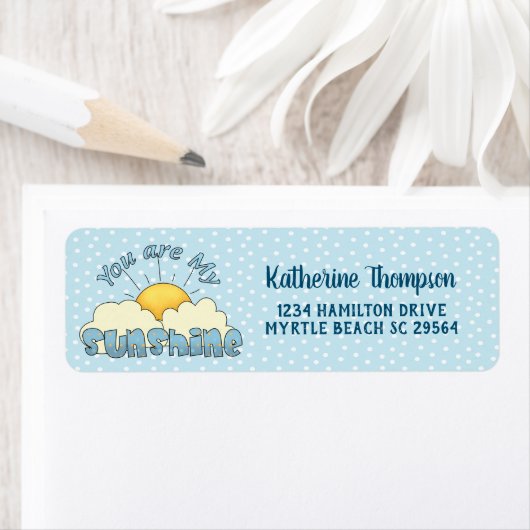 Je bent mijn zonneschijnjongen. etiket (Insitu)