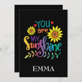 Je bent mijn zonneschijnse Birthday Kaart (Voorkant / Achterkant)