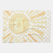 Je bent mijn zonneschijnse Oranje gele pokadots Theedoek (Horizontaal)