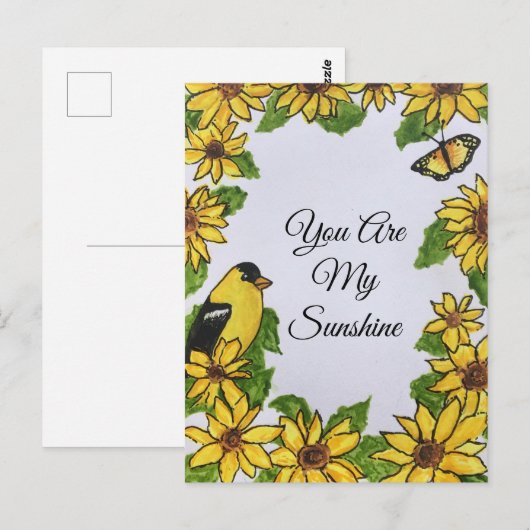 Je bent mijn zonneschijnse, vrolijke, dankbare blo briefkaart (Voorkant / Achterkant)