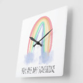 Je bent mijn zonneschijnse waterverf geschilderd r vierkante klok (Hoek)