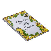 Je bent mijn zonneske vogelzonnebloemen notitieboek (Rechterzijde)